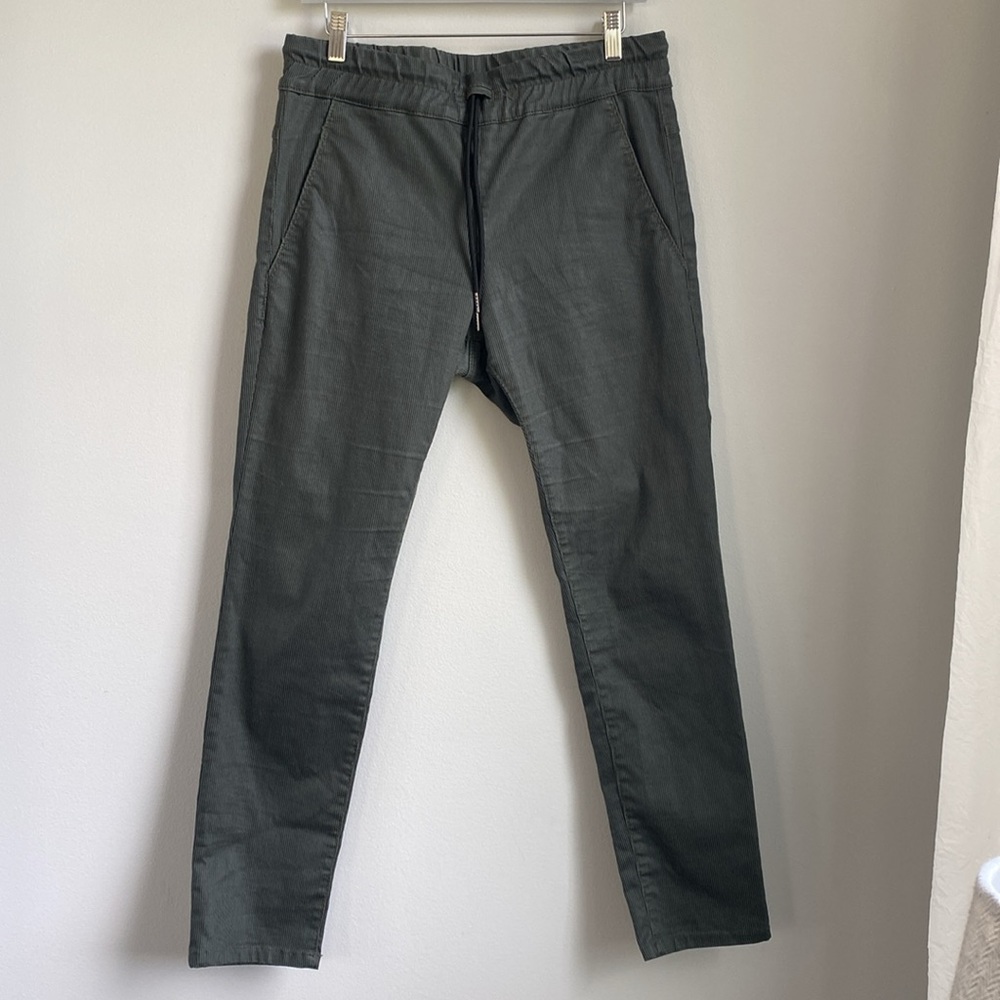 Bevy Flog Shely Green Pinstripe Pants